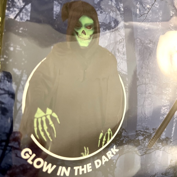 Spirit GLOW  Reaper Kids Costume - Black SIZE LARGE - Picture 6 of 12